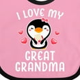 thumbnail image 4 of Inktastic I Love My Great Grandma with Cute Penguin and Hearts Girls Baby Bib, 4 of 4
