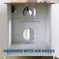 thumbnail image 6 of 70" Automatic Litter Box Enclosure Furniture, Cat Robot 4 Litter Enclosure Cabinet with Shelves, Built-in Power Outlet,White, 6 of 6
