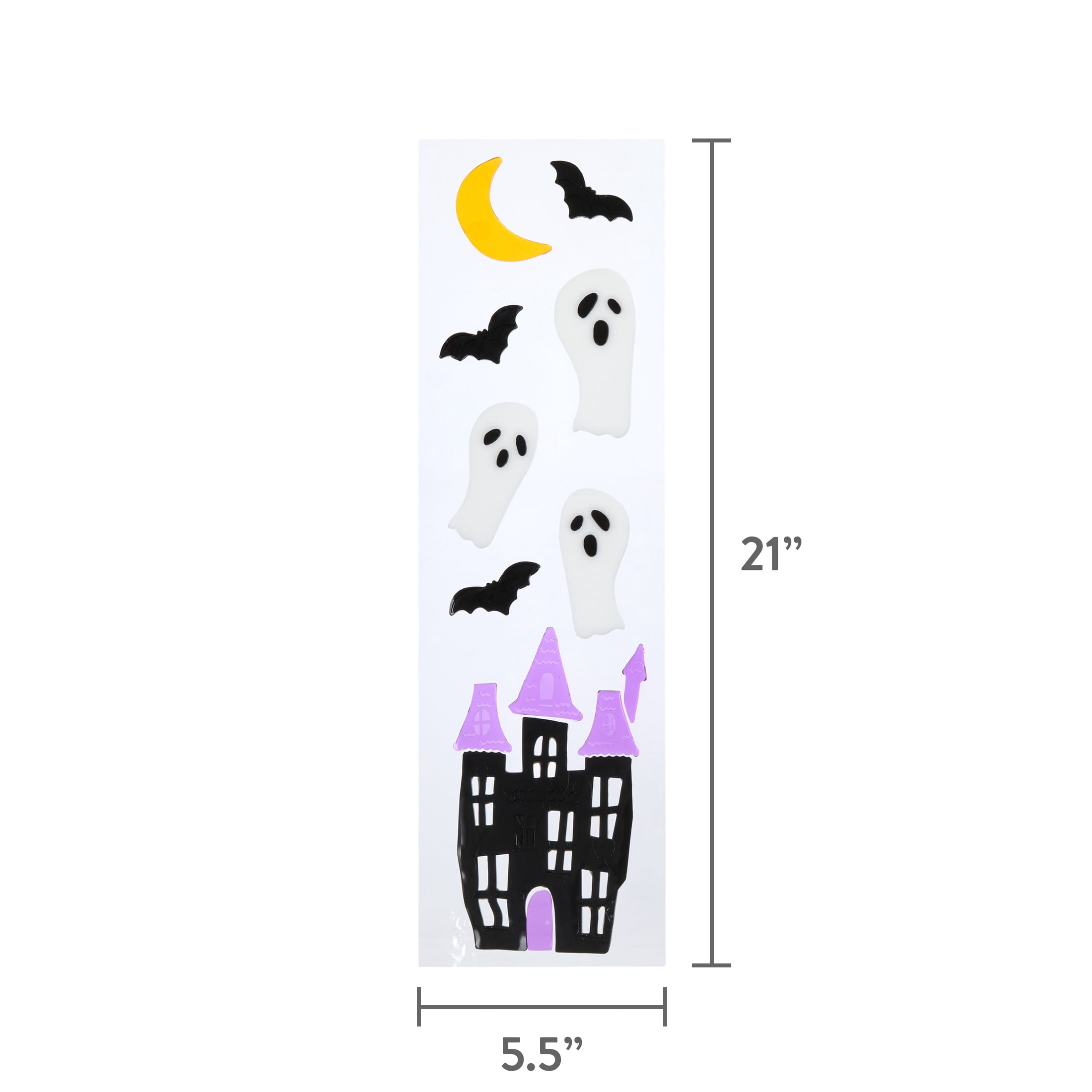Haunted House Gel Clings, Multicolor, 5.5" x 21", Halloween by Way To Celebrate