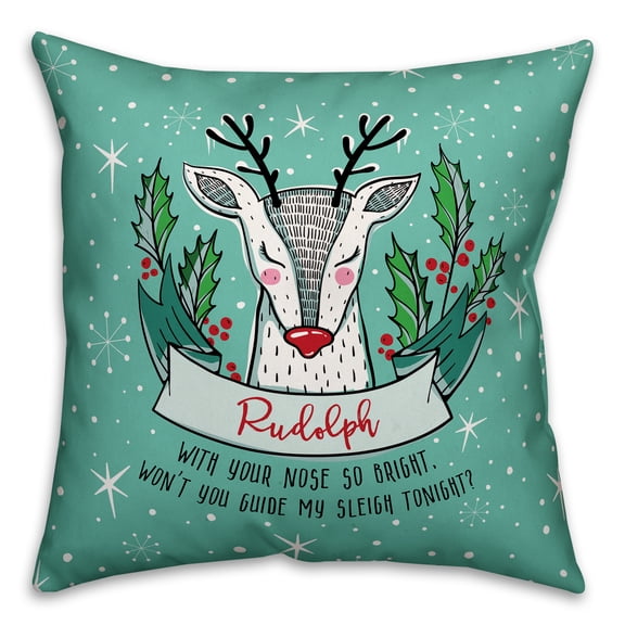 Creative Products Midcentury Modern Rudolph 18x18 Spun Poly Pillow