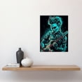 thumbnail image 2 of Psychobilly Music Electric Blue Artwork Rockabilly Punk Rock Guitarist With Tattoos Portrait Unframed Wall Art Print Poster Home Decor Premium, 2 of 5