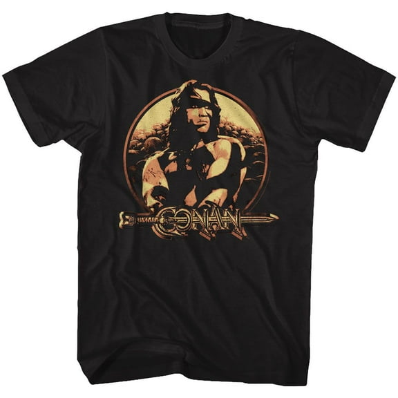 Conan The Barbarian Shield Black Adult T-Shirt Xlt