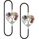 thumbnail image 1 of Antique Bookmark, 7 Chakra Healing Crystals Tree Of Life Tumbled Gemstones And Round Beads Elastic Band Valentine's Day Gift Bookmark (gold) (2pcs, 1 of 5