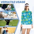 thumbnail image 6 of Garronmavis Women's Golf Shirt Quarter Zip Collared Tennis Shirt Long Sleeve Athletic Hiking Shirts Pickleball Shirts, Sport Golf Ball, Size L, 6 of 7