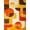 Orange Yellow Brown, Pattern 4, variant on ODIKA Orange Scattered Vintage Abstract Motif Retro Table Mid Century for Playroom, Bedroom, Reading Nook, Pet Friendly & Kids Safe Play