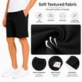thumbnail image 5 of ASUDESIRE 3 Pack Men's Shorts Waffle Textured Casual Shorts Athletic Drawstring Elastic Waistband 8" Inseam with Pockets, 5 of 6