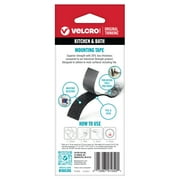 VELCRO Brand Kitchen & Bath Mounting Tape, Heavy Duty Adhesive, Moisture-Resistant Low-Profile 3 x 1 Black Tape Roll