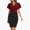 Wine, variant on YHAJDS Women Summer Dress Work Office Party Short Sleeve V Neck Elegant Casual Midi Dress