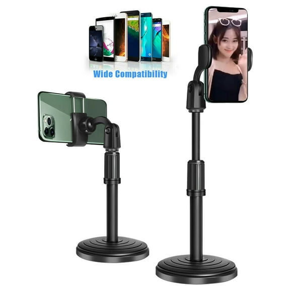 Cooligg 360° Adjustable Desktop Cell Phone Stand , Stabilize Stand Holder for Mobile Phone (All Size) , Black