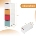 thumbnail image 3 of Costway Armoire de Rangement Étroite à 4 Tiroirs sur Roulettes avec Poignées de Tirage et Roues Intégrées, 3 of 9