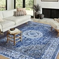 thumbnail image 3 of 2*3ft/2*6ft/5*7ft/8*10ft/9*12ft/10*13ft Area Rug for Living Room, Washable Boho Vintage Floral Area Rugs, Soft Faux Lamb Velvet Rug & TPR Non-Slip Backing Carpet for Bedroom,Bathroom, Dining Room, 3 of 7