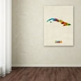 thumbnail image 3 of Trademark Fine Art "Cuba Watercolor Map" Canvas Art by Michael Tompsett, 3 of 3