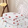 thumbnail image 5 of Erosebridal Romantic Mini Red Heart Zipper Full Size Comforter Sets with Fitted Sheet and 2 Pillowcases,Smooth Solid White Base Zipper Bedding Set For Girls,Polkadot Reversible,4 Pieces, 5 of 7
