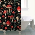 thumbnail image 4 of Red Mushroom Leaf Black Pattern Shower Curtain 84"x72" ,Bathroom Decorative Shower Curtains Set with 12 Hooks,Modern Waterproof Washable Shower Curtain, 4 of 6