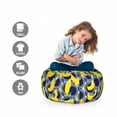 thumbnail image 2 of Colorful Storage Toy Bag Chair, Repetitive Banana Pop Art Pattern with Retro Background, Stuffed Animal Organizer Washable Bag, Small Size, Yellow Dark Blue Grey, by Ambesonne, 2 of 3