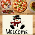 thumbnail image 2 of JOOCAR Welcome Snowman Christmas Holiday Table Mats Set of 4 for Home Kitchen Table Decor 12x18 inch, 2 of 5