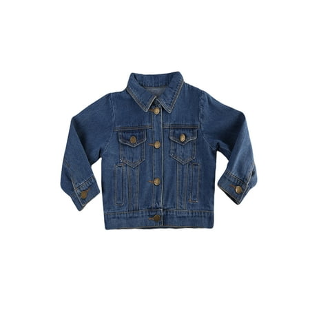 

Toddler Kids Girls Denim Jean Fall Jacket Button Coat Outwear Tops Outwear 1-6Y