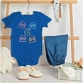 thumbnail image 3 of Retro PACMAN Character Silhouettes Romper Boys or Girls Infant Baby Brisco Brands 18M, 3 of 6