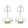 thumbnail image 4 of 1.18 ct Screw-Back Stud Earrings for Women | 5mm Round Cut Natural Peridot | 18K White Gold, 4 of 5