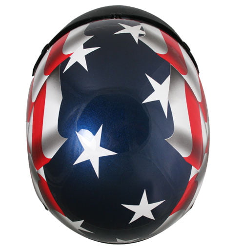 Small Outlaw Helmets 88237 Outlaw T70 DOT 3D American Flag Half Face Helmet with Visor 
