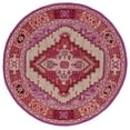 thumbnail image 3 of SAFAVIEH Bellagio Major Bordered Wool Area Rug, Red Pink/Ivory, 5' x 5' Round, 3 of 12