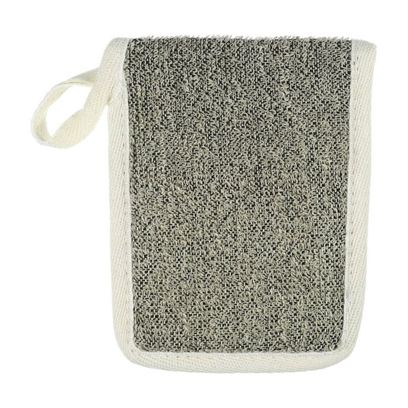 Unique Bargains 1 Pc Jute Bath Brush Body Scrubber for Bath for Shower 5.51"x4.13" Deep Gray
