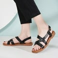 thumbnail image 2 of Mostsola Strappy Flat Sandals for Women Dressy Summer Cute Flats pen Toe Trendy Casual Beach Shoes, 2 of 9
