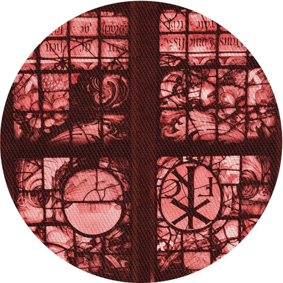 Ahgly Company Machine Washable Indoor Square Transitional Cherry Red Area Rugs, 3' Square
