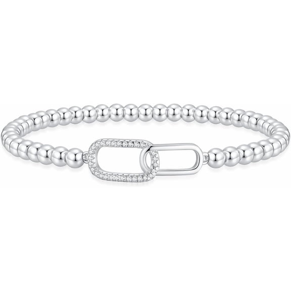 Valentines Day Gifts for Women Her - Beaded Stretch Handmade Ball Bracelets Cute Charm Bracelet Dainty Stackable Cross Heart Bow Wave CZ Jewelry Gifts Trendy Stuff