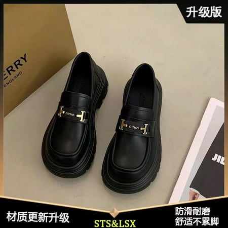 

British Style Small Shoes Women‘s Shoes 2024 Thick-soled Loafers Women‘s Casual All-match Slip-on JK Shoes Heightened