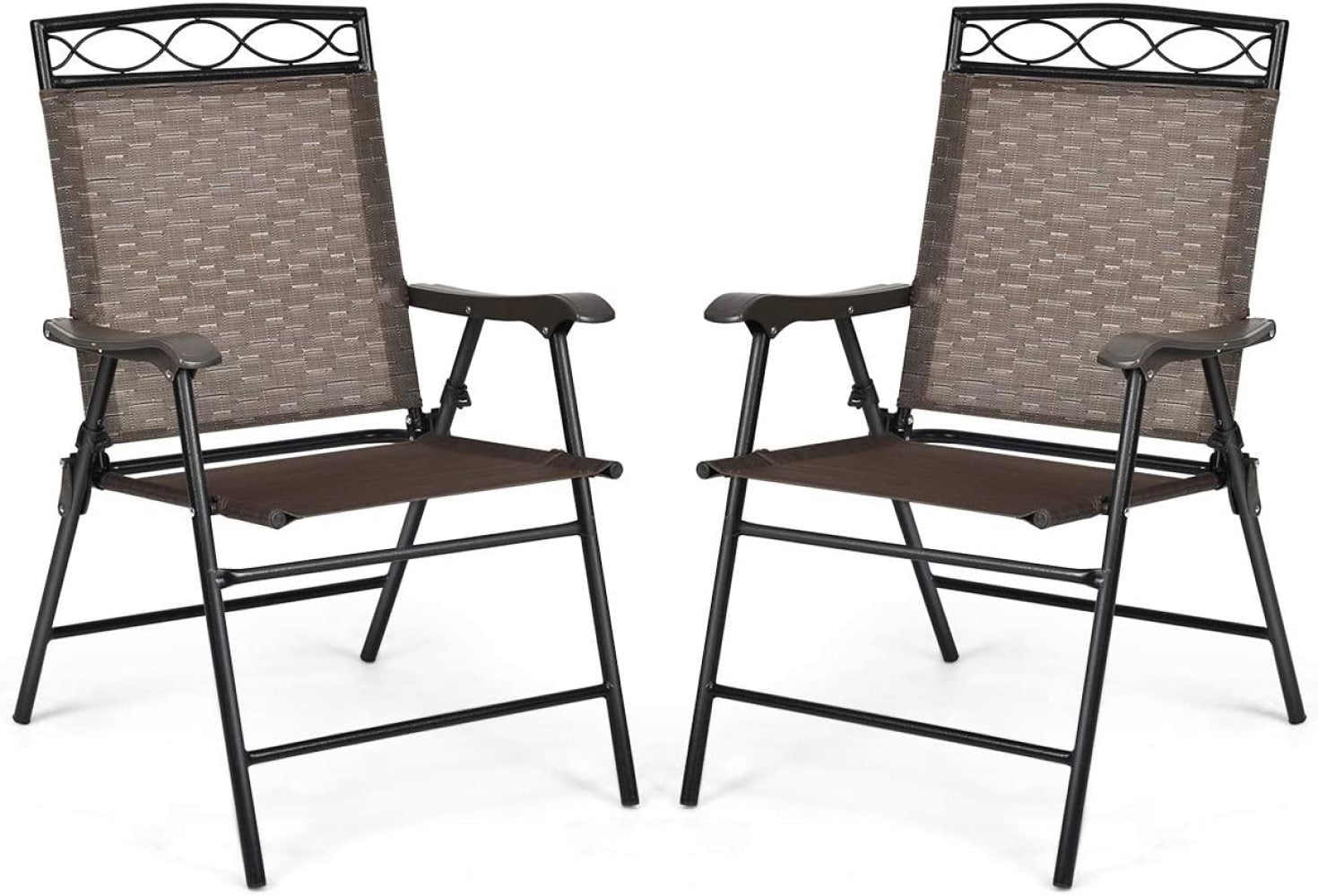 Giantex Set of 2 Patio Chairs, Outdoor Folding Lawn Chairs for Beach
