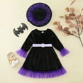 thumbnail image 6 of JLFKNG Toddler Kids Baby Girls Princess Dresses Ruffled Long Sleeve A Line Velvet Party Dress With Hats 2Pcs Outfits Sets Interested Girls Clothing, 6 of 9