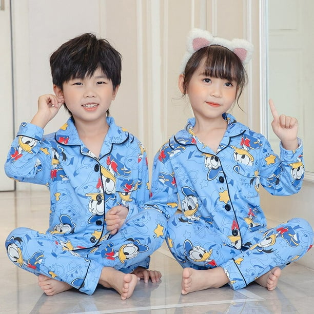 2023 pijamas de Mickey Mouse de Disney para ninos conjunto de Pijamas de otono para ninos ropa de casa cardigan coreano para bebes conjunto de Pijama Infantil10 de altura 105 115cm heqiyong CONDUJO