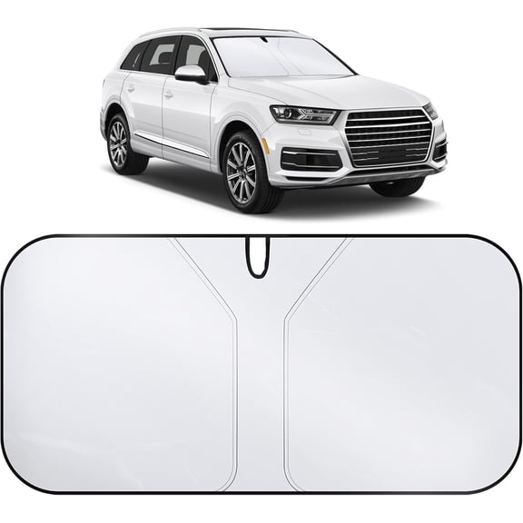300T Universal Car Windshield Sun Shade, Foldable Reflective for Windshield & Window Shades with Overlapping Design, Car Interior Accessories (55" L x 26.7" W)