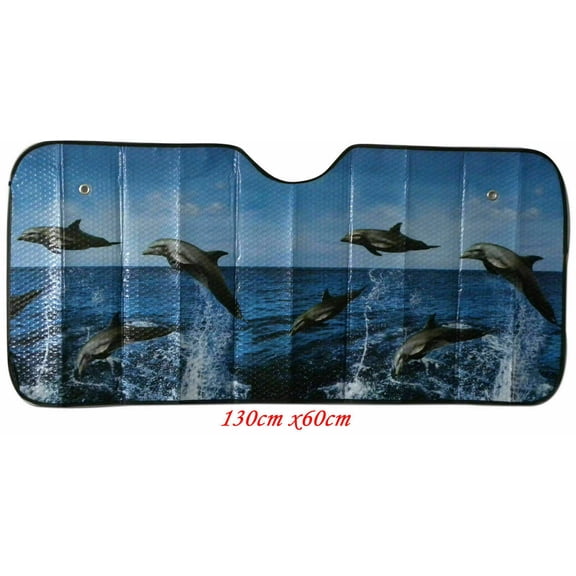 Dolphins Car Window Foldable sun Shade, keep your car cool in the summer while parked. Sunshade,Visor protects interior,dashboard from UV Rays and Heat