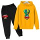 thumbnail image 3 of Conjunto de 2 piezas con capucha y pantalones para niños y niñas, chándal con estampado de juego de moda para primavera y otoño, de 3 a 13 años, trajes clásicos de anime, 3 of 5