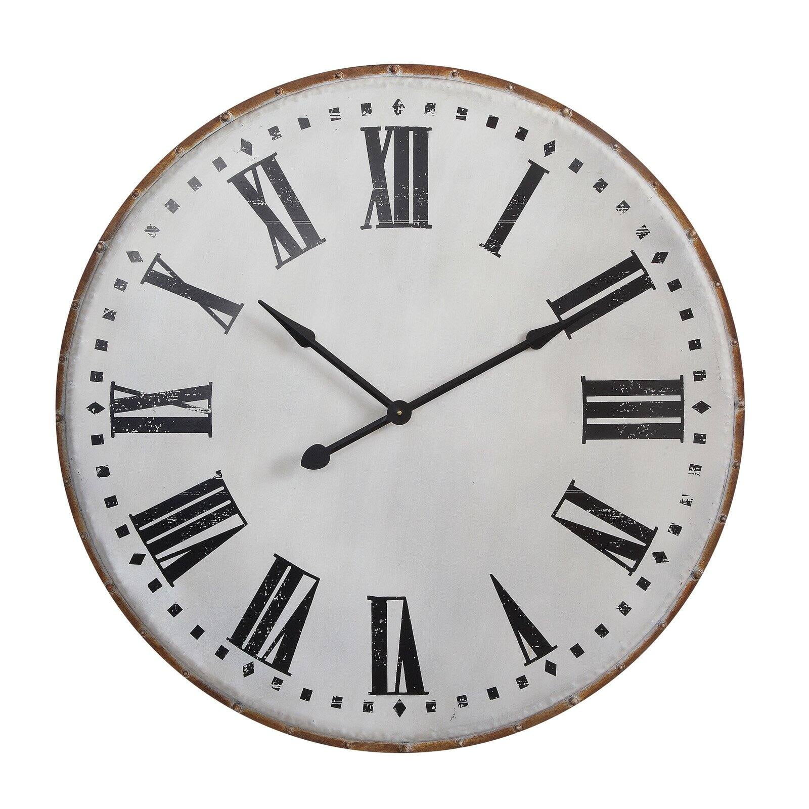 creative coop da5704 chateau round metal wall clock with roman