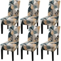 Chair Covers for Dining Room 6 Pack, Solid Stretch Dining Chair Covers, Washable Kitchen Slip Covers, Parson Chair Covers Set of 6 (Colorful Geometry Fragment, 6 Pack)