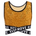 thumbnail image 2 of YiZYiF Kids Girls Shiny Sequins Dance Vests Crisscross Crop Tank Tops for Gymnastic Sports Dancing Gold 8, 2 of 3