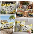 thumbnail image 4 of Outdoor Pillow Covers Farmhouse Sunflower Bee Leaf Waterproof Pillow Cases 20x12 Set of 2, Pastoral Botanical on Linen Throw Pillow Cover Pillowcase for Patio Balcony Couch Garden, 4 of 9