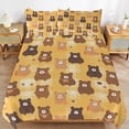 thumbnail image 6 of 3 Pcs Soft Bedding Set, Includes 1 Duvet Cover with Zipper And 2 Pillow,Shams Cartoon Cute Bear Queen(90"×90"), 6 of 8