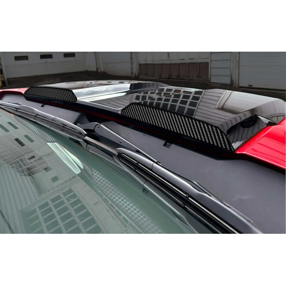 Chevy Silverado Carbon Fiber Trail Boss ZR2 Rear Hood Scoop Decals 2022-2026 Set of 2