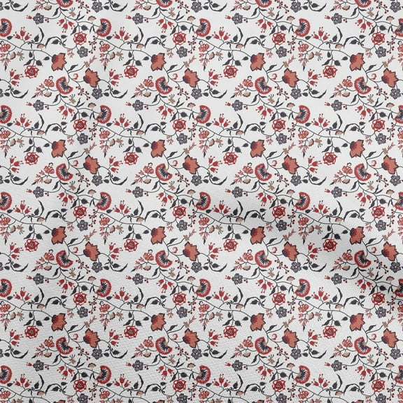 oneOone Polyester Spandex White Fabric Leaves & Clover Diy Clothing Quilting Fabric Print Fabric By Yard 56 Inch Wide-RX