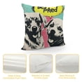 thumbnail image 4 of Orinice Dogs Throw Pillow Covers Dog Friendship Pillow Cover Black and White Pillowcover Soft Double Side Print Sofa Linen Square Throw Pillowcovers  for Living Room Bedroom Car Decor White, 4 of 5