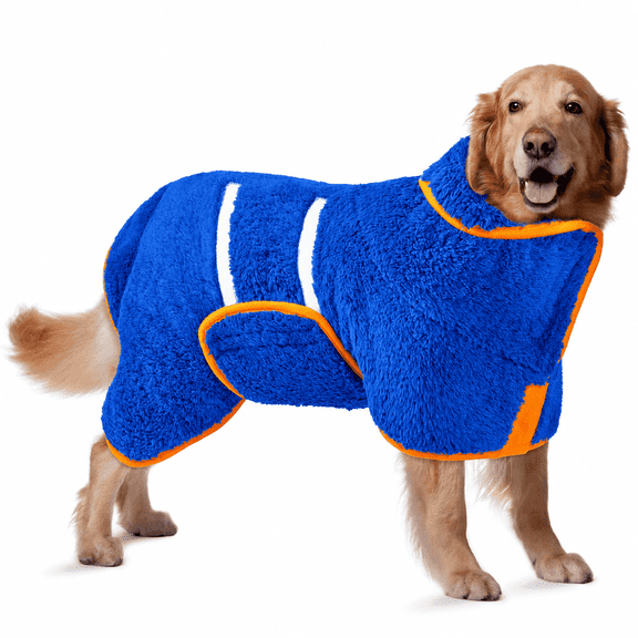 XL Dog Bathrobe, Quick Drying Super Absorbent Dog Towel, Warm Cozy Pet Drying Coat for Puppy Small Medium Large Dogs, After Bath & Swim Dog Bath Supplies