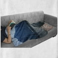 thumbnail image 6 of Modern Soft Flannel Fleece Throw Blanket, Mediterranean Italian Design Island Mountain View with Ocean Open Sunny Sky Photograph, Cozy Plush for Indoor and Outdoor Use, 60" x 80", Blue, by Ambesonne, 6 of 6