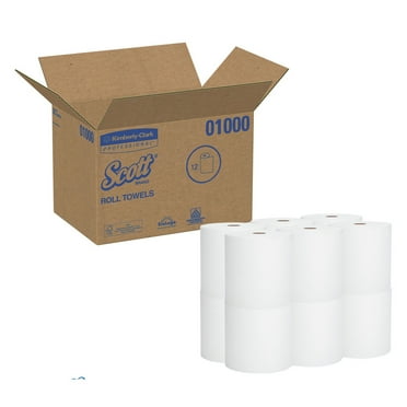 Scott Hard Roll Towels 8 x 1000ft White 12 Rolls/Carton 01000
