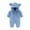 Blue, variant on ZyeKqe Newborn Baby Rompers Footie Snowsuit Baby Girls Boys Winter Warm Hooded Jumpsuits Outfits