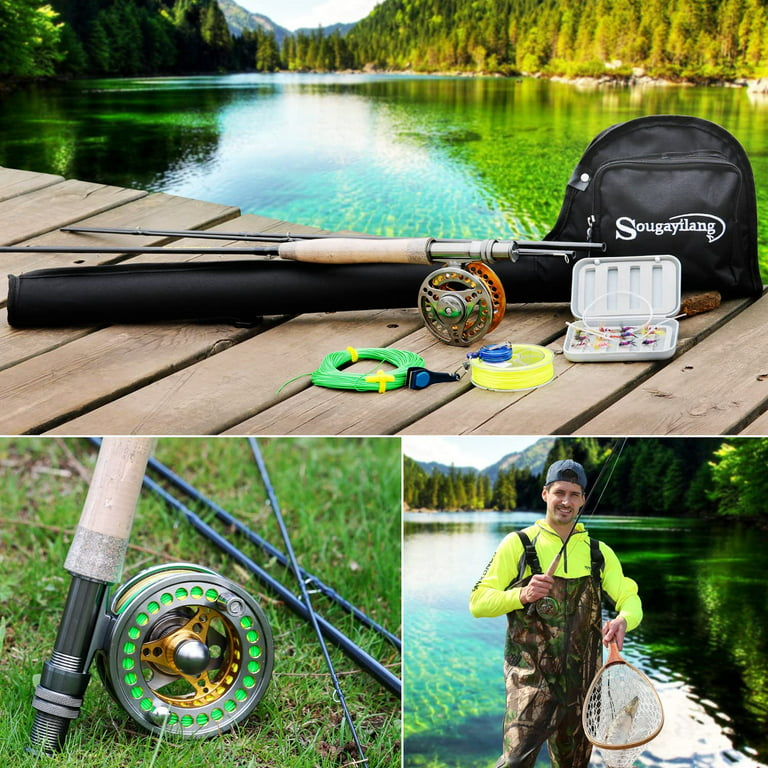 Sougayilang 9ft Fly Rod and Reel Fishing Combos Fly Pole Aluminum