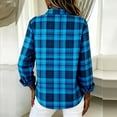 thumbnail image 5 of ClodeEU Women's Plaid Button Down Long Sleeve Shirts,Casual Loose Top ,Women's Plus S, 5 of 5